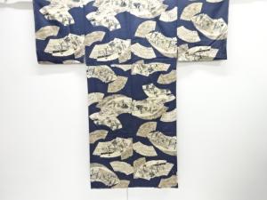 地紙に時代人物模様単衣男物長襦袢